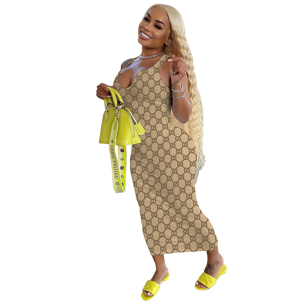 Designer Print Dress