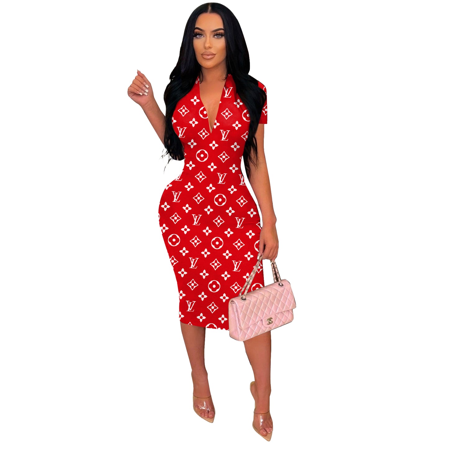 Designer Print Dress