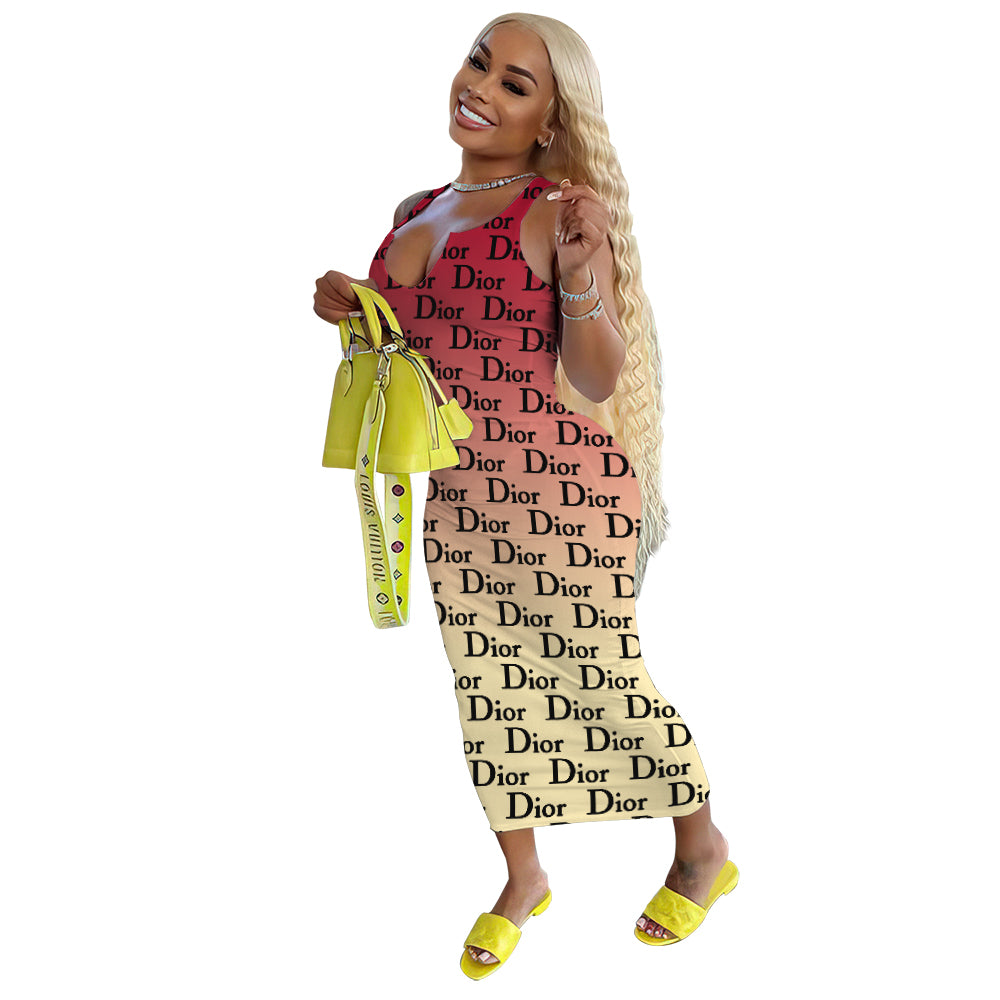 Designer Print Dress