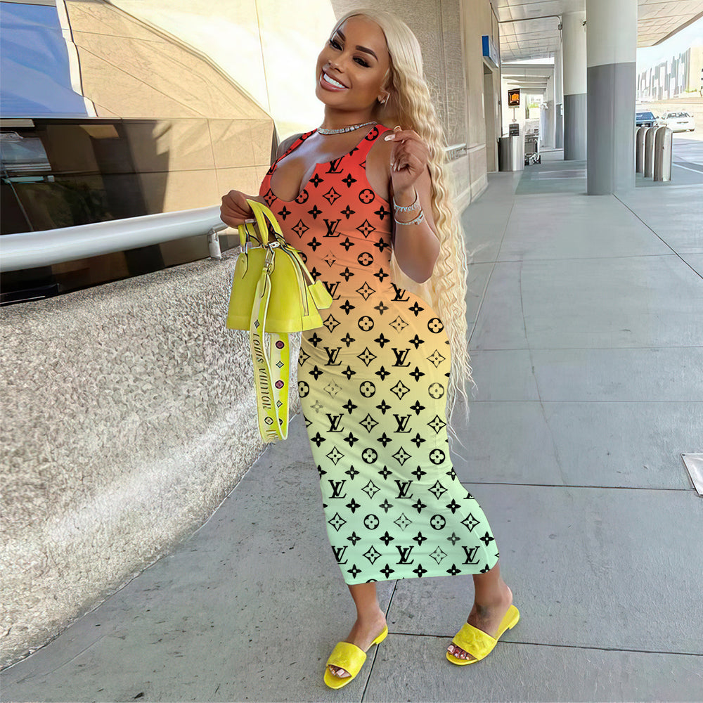 Designer Print Dress