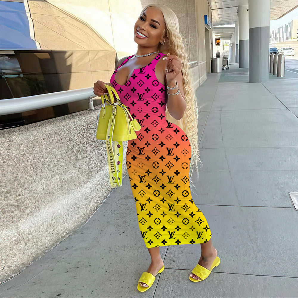 Designer Print Dress