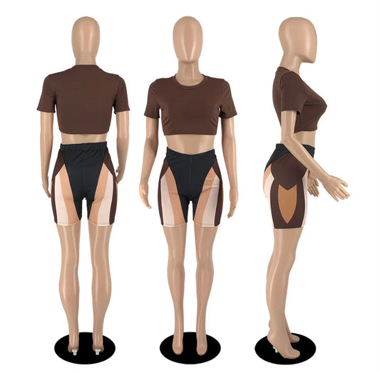 Two piece crop top with short